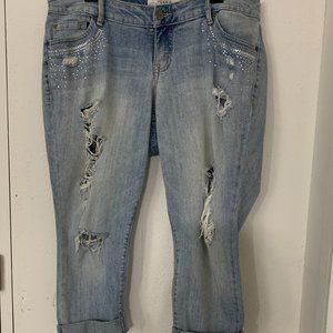 Torrid Capri Jeans Embellished with Crystals Sz 12